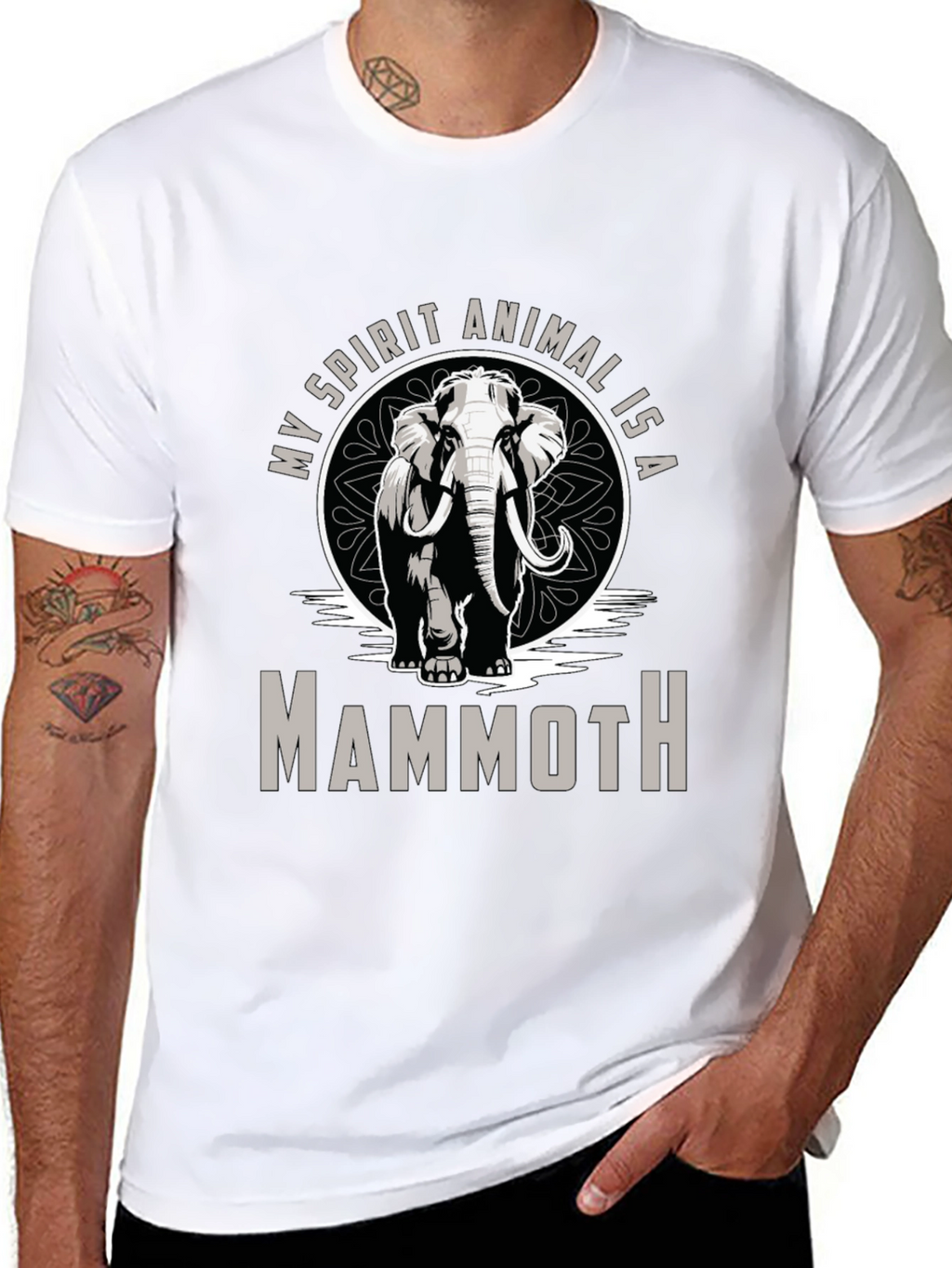 Mammoth Spirit Animal T-Shirt - Black