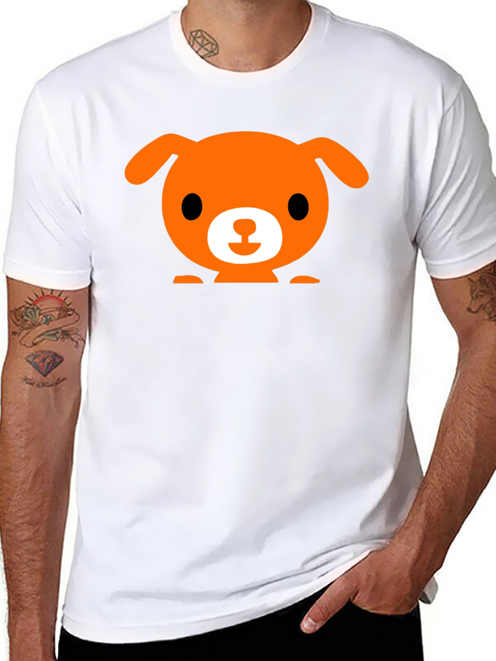 Cute Dog Graphic Black T-Shirt