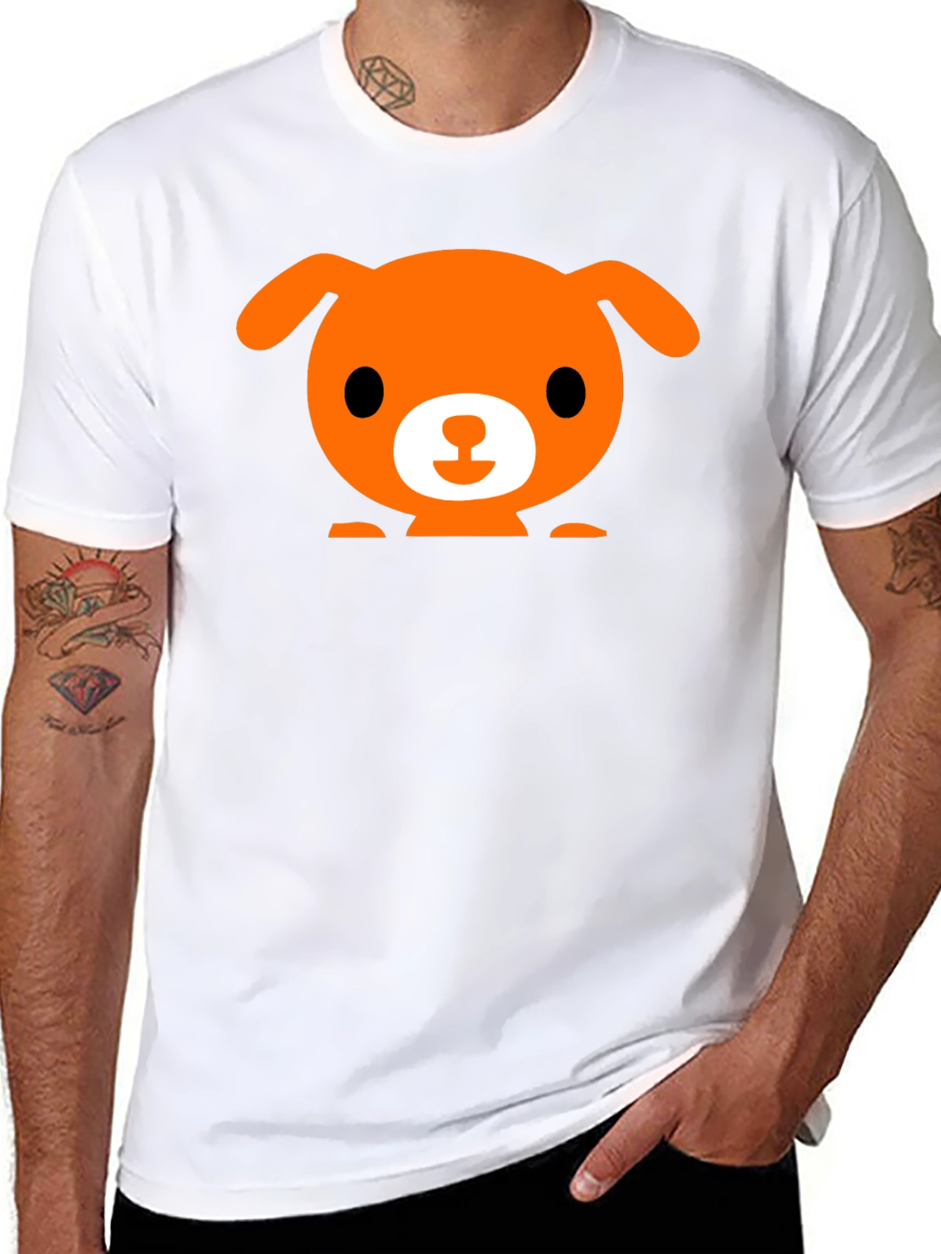 Cute Dog Graphic Black T-Shirt