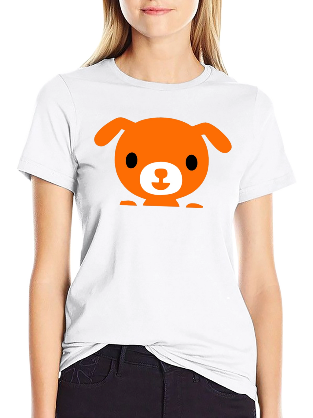 Cute Dog Graphic Black T-Shirt