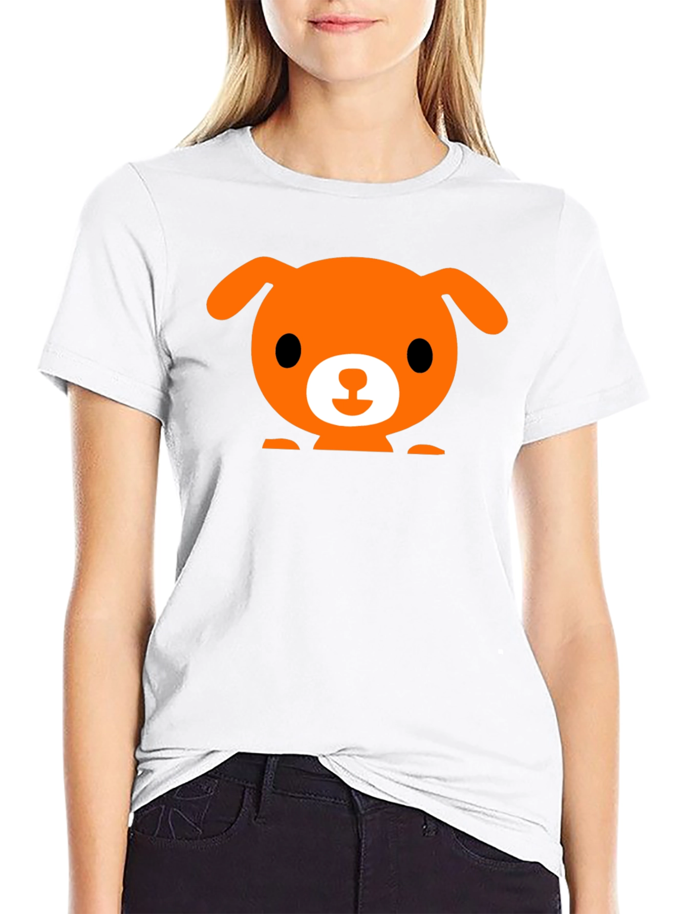 Cute Dog Graphic Black T-Shirt