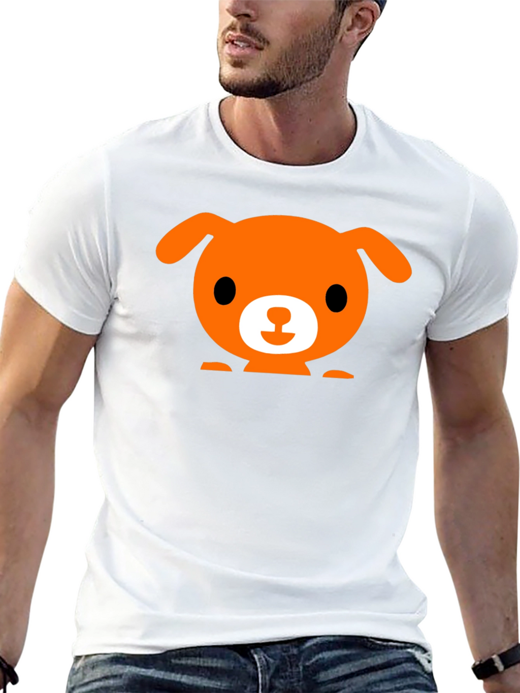 Cute Dog Graphic Black T-Shirt
