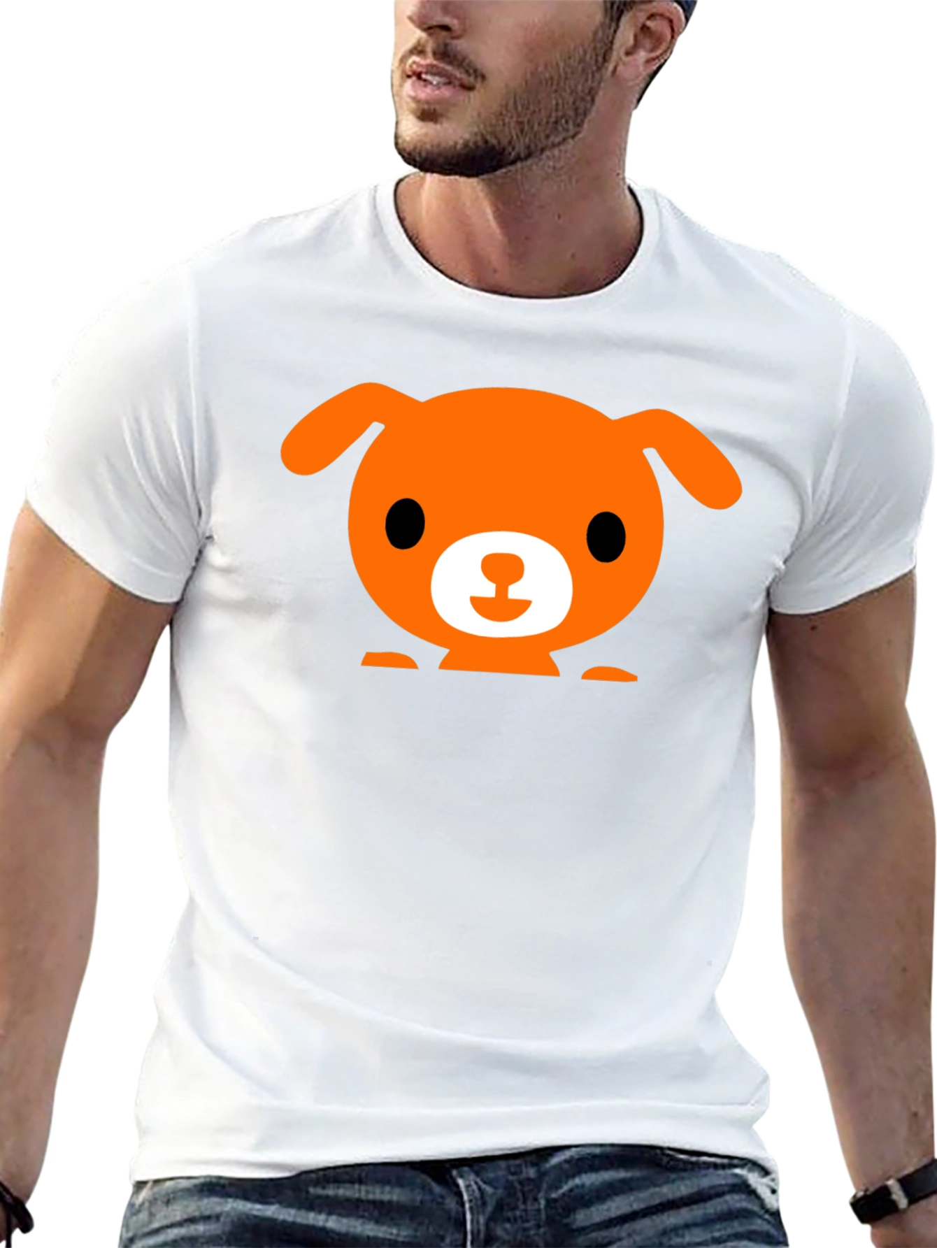 Cute Dog Graphic Black T-Shirt