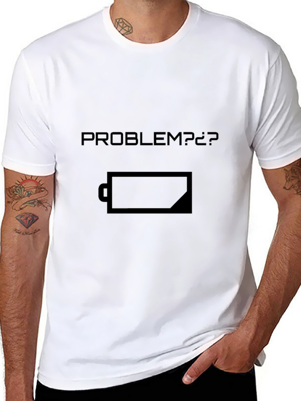 Low Battery Problem? T-Shirt - Dark Humor Tee