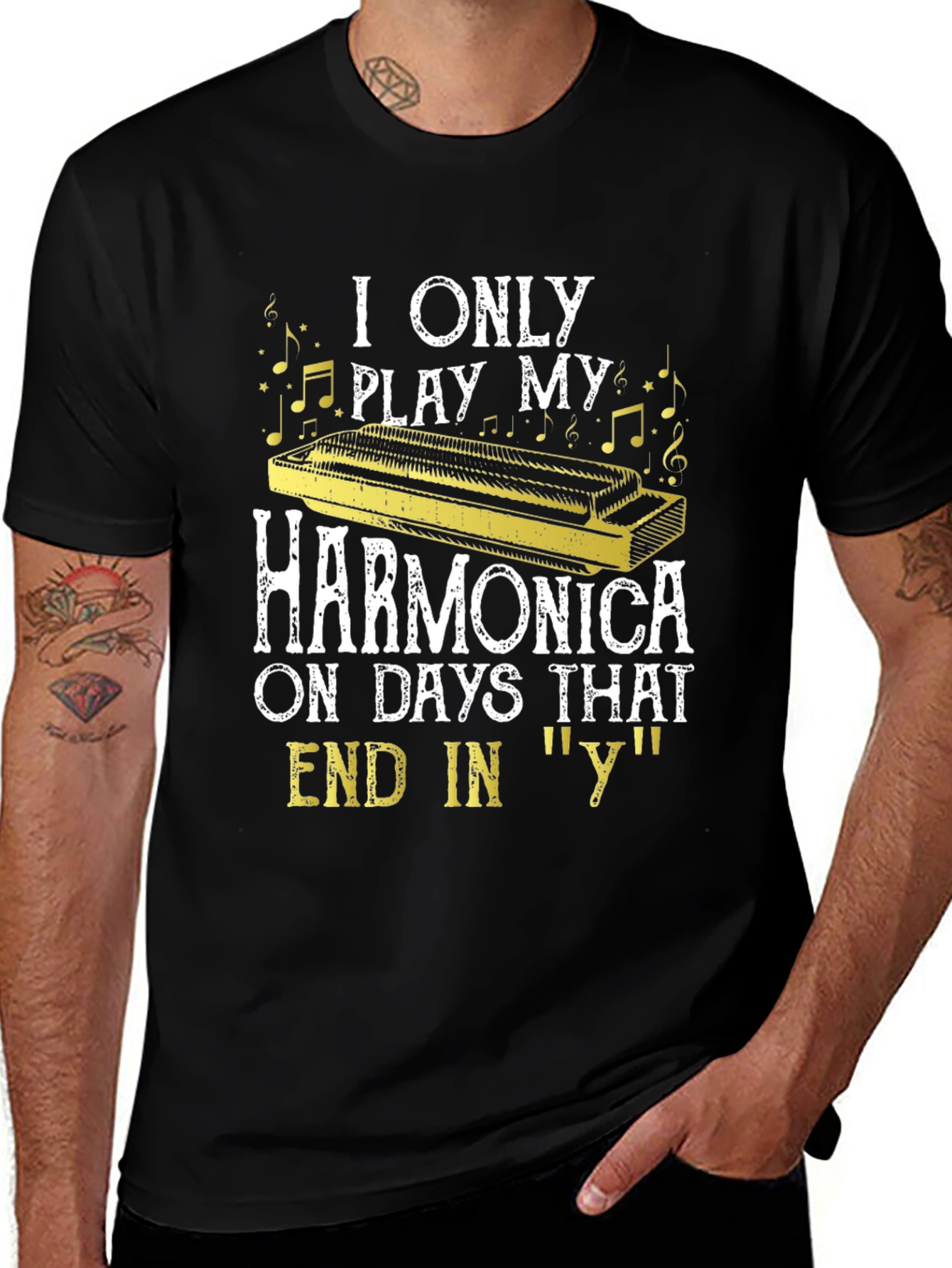 Harmonica Player T-Shirt - Days Ending in Y