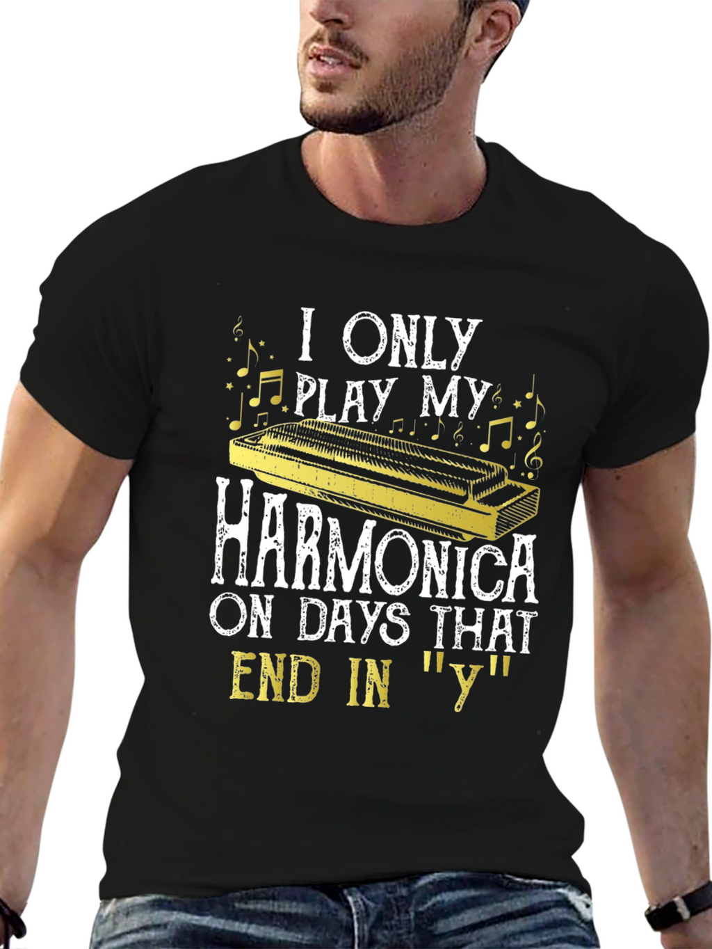 Harmonica Player T-Shirt - Days Ending in Y