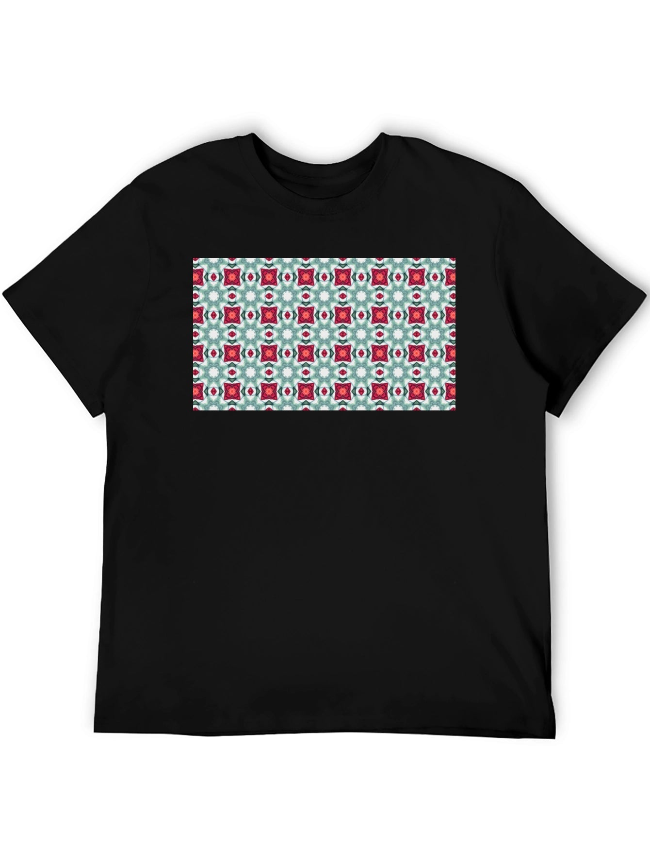 Pattern Print Black T-Shirt