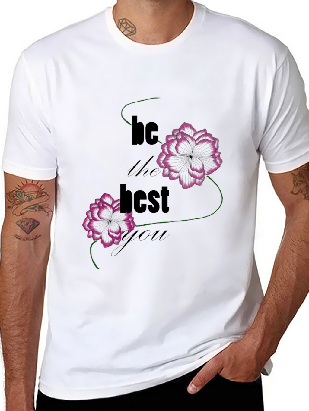 Be The Best Graphic T-Shirt - Floral Design