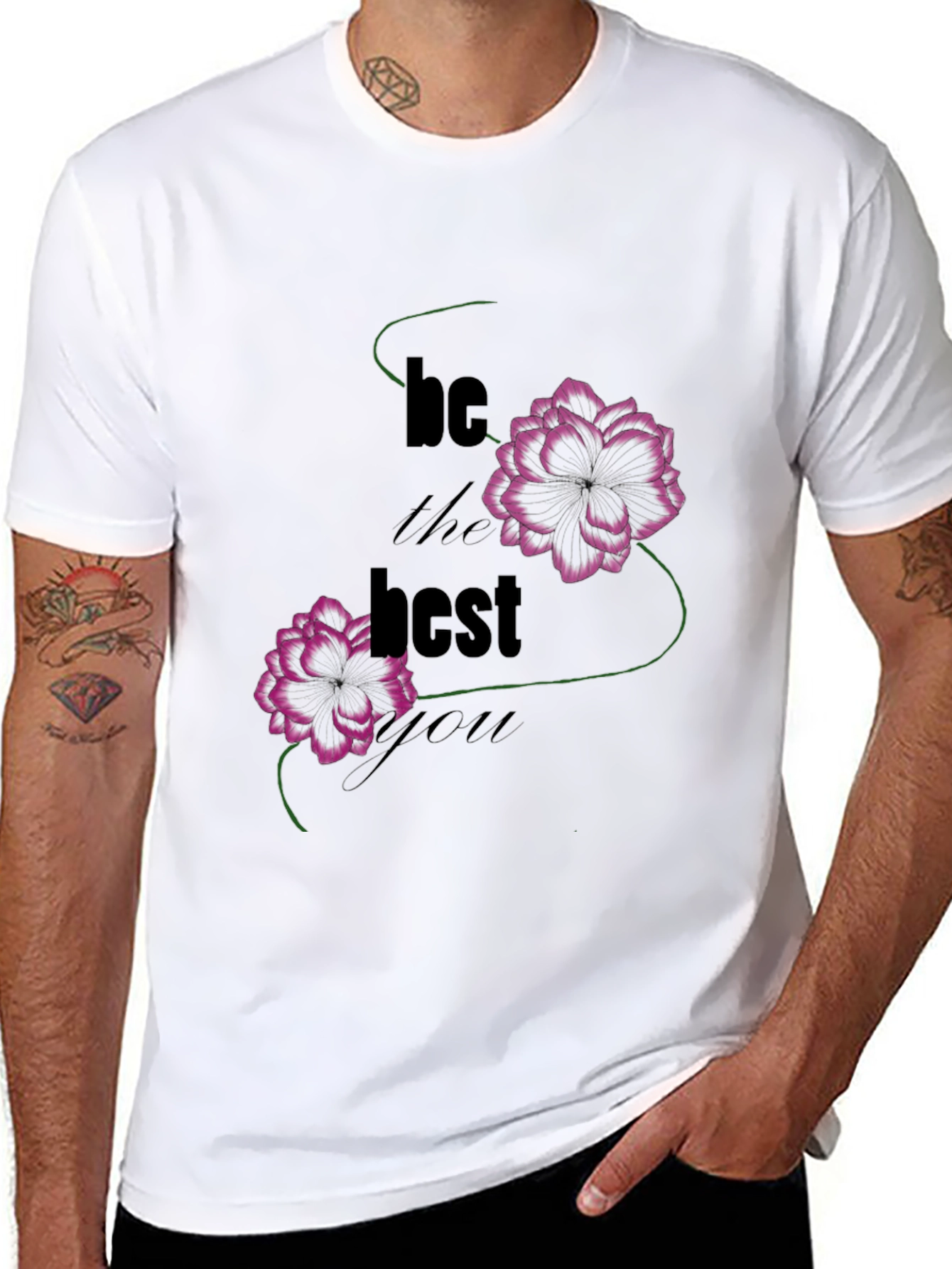 Be The Best Graphic T-Shirt - Floral Design