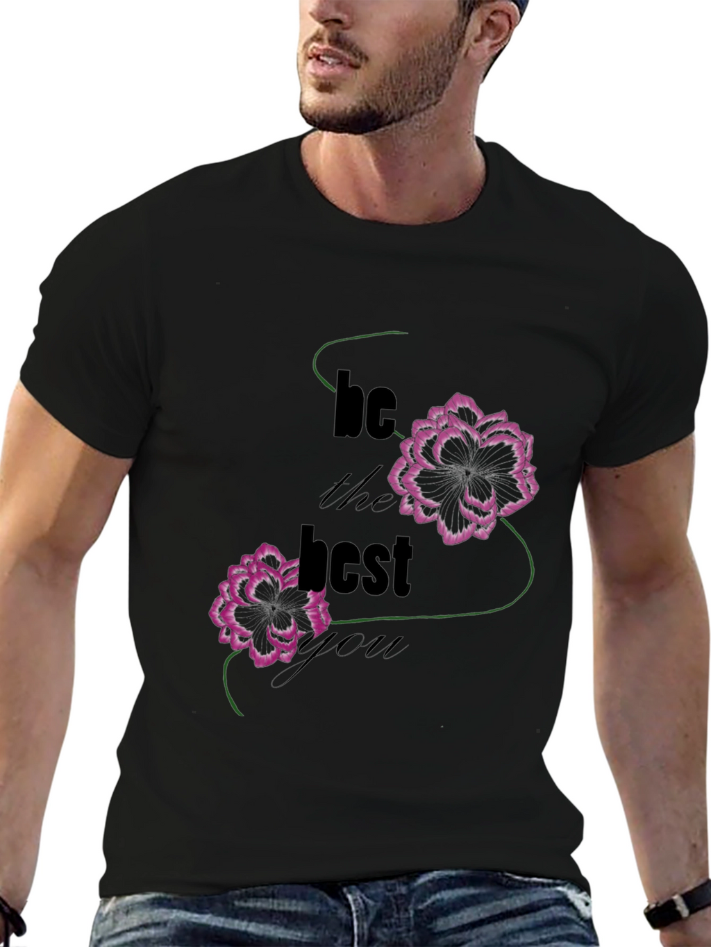 Be The Best Graphic T-Shirt - Floral Design