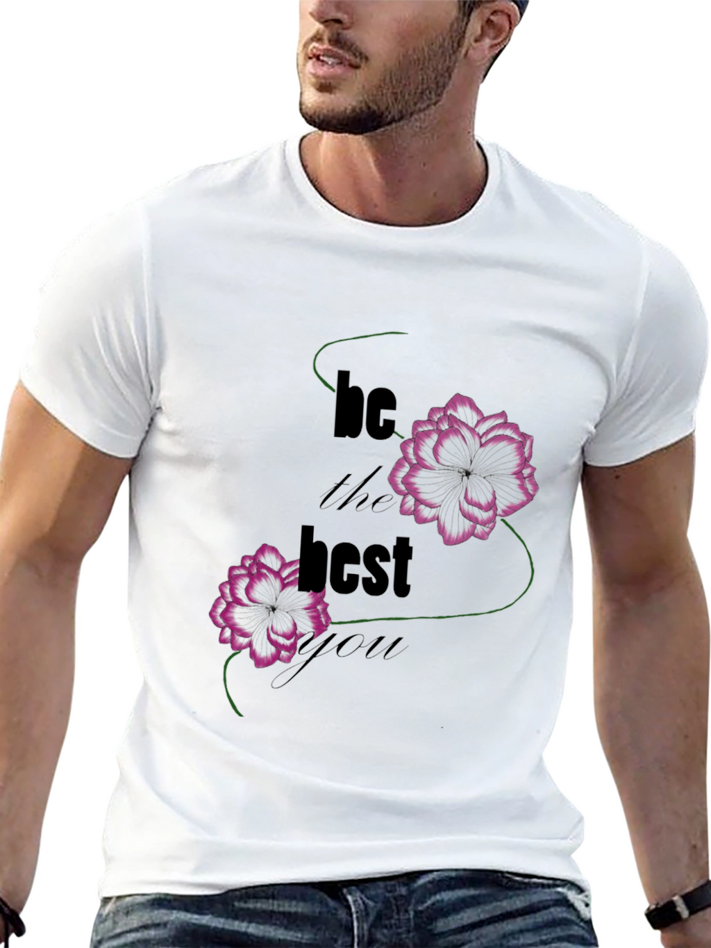 Be The Best Graphic T-Shirt - Floral Design