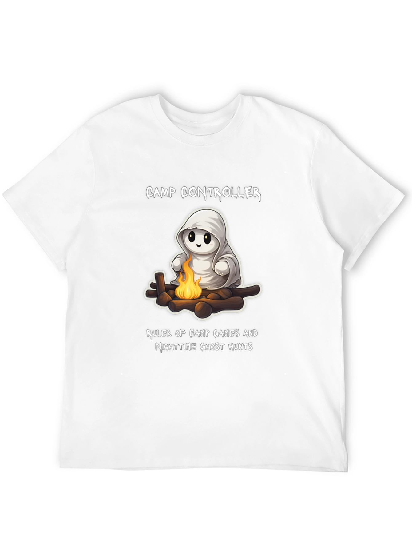 Camp Controller T-Shirt - Cute Ghost Campfire Tee
