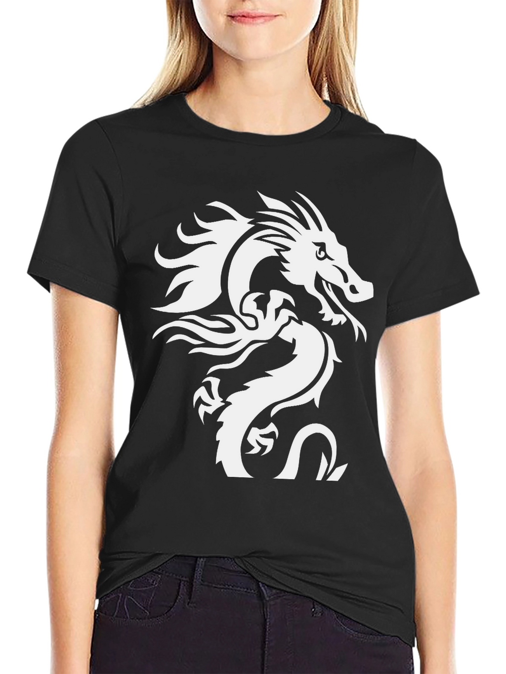 Dragon Graphic Tee - Stylish Black Cotton T-Shirt