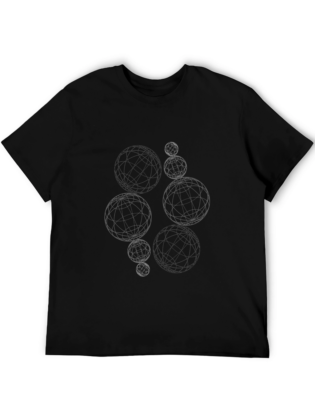 Geometric Sphere Graphic Black T-Shirt