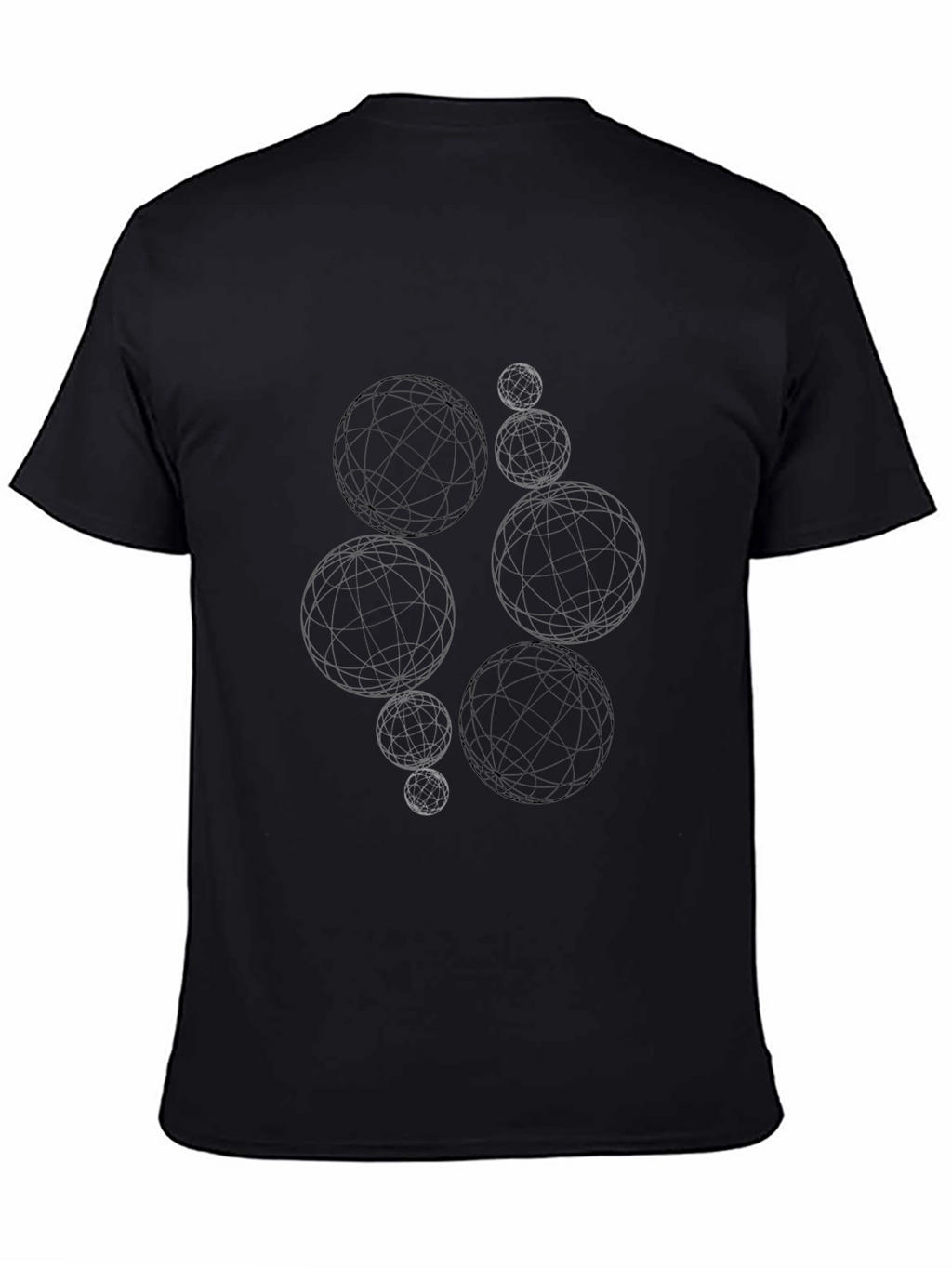 Geometric Sphere Graphic Black T-Shirt