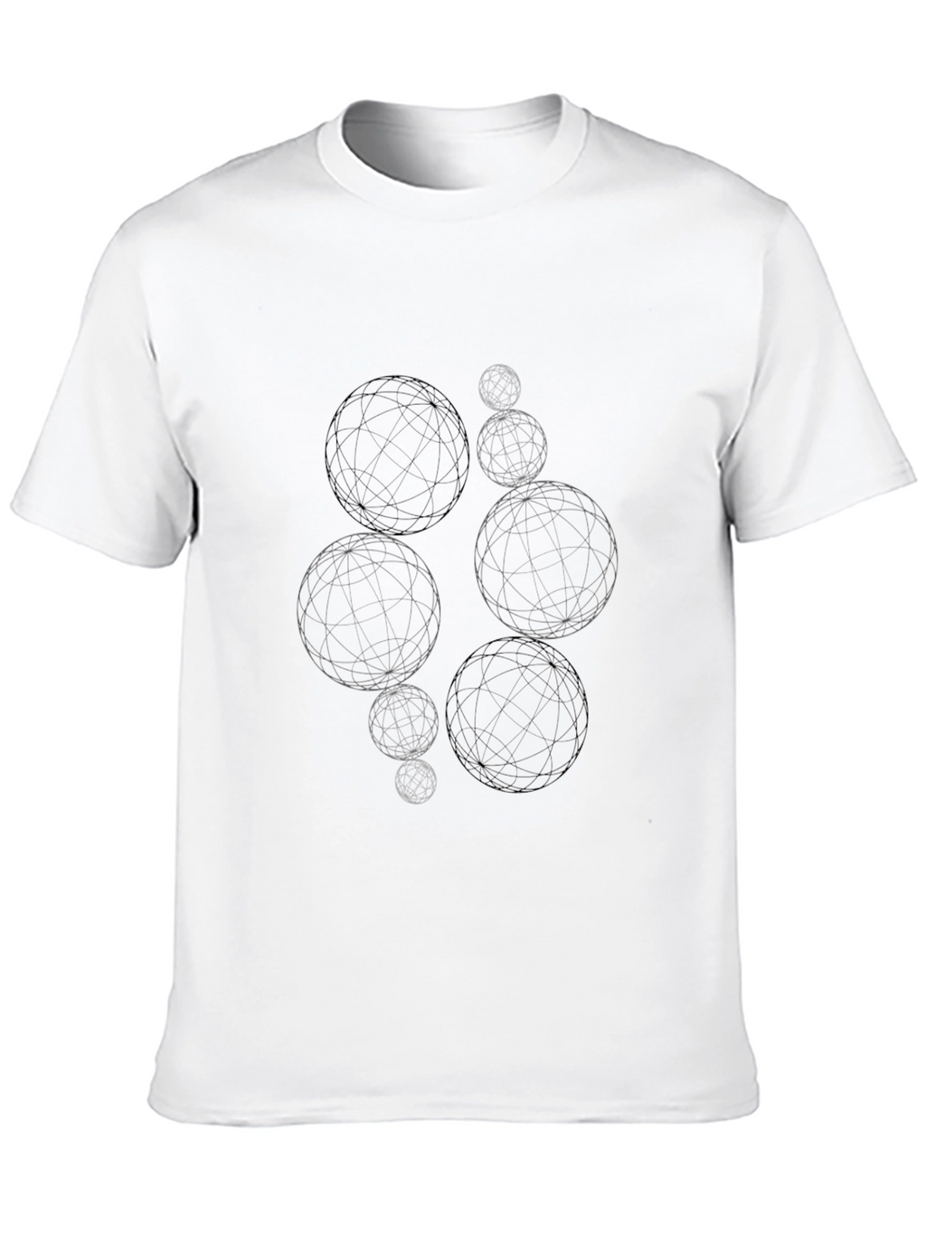 Geometric Sphere Graphic Black T-Shirt