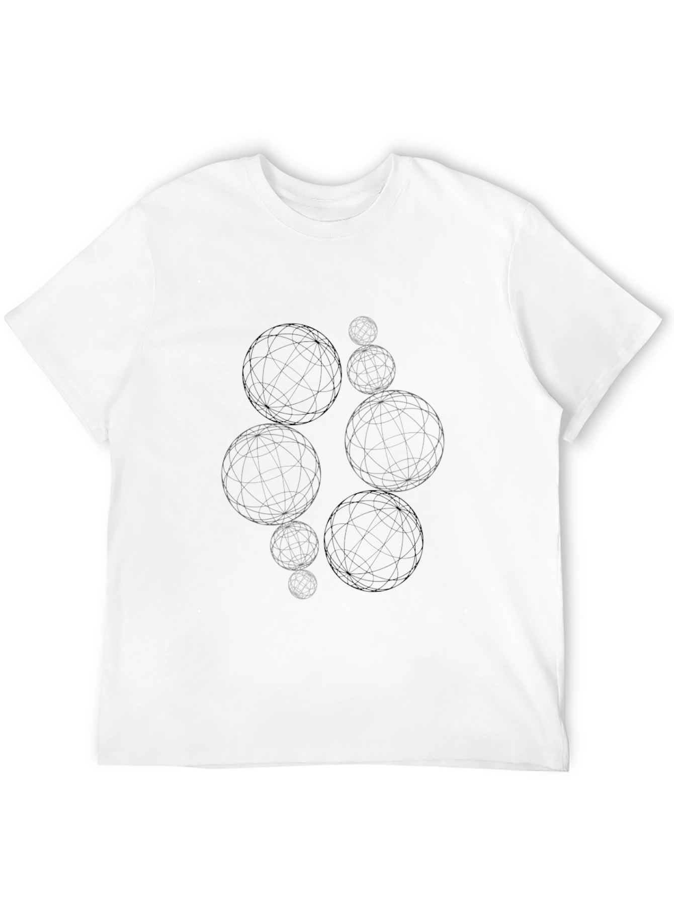 Geometric Sphere Graphic Black T-Shirt