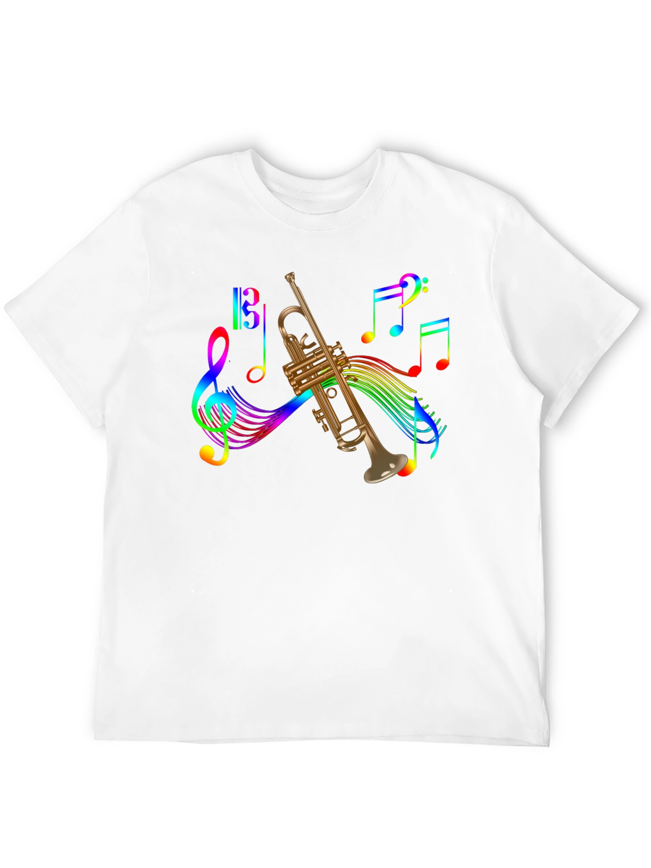 Rainbow Music Trumpet Graphic Tee