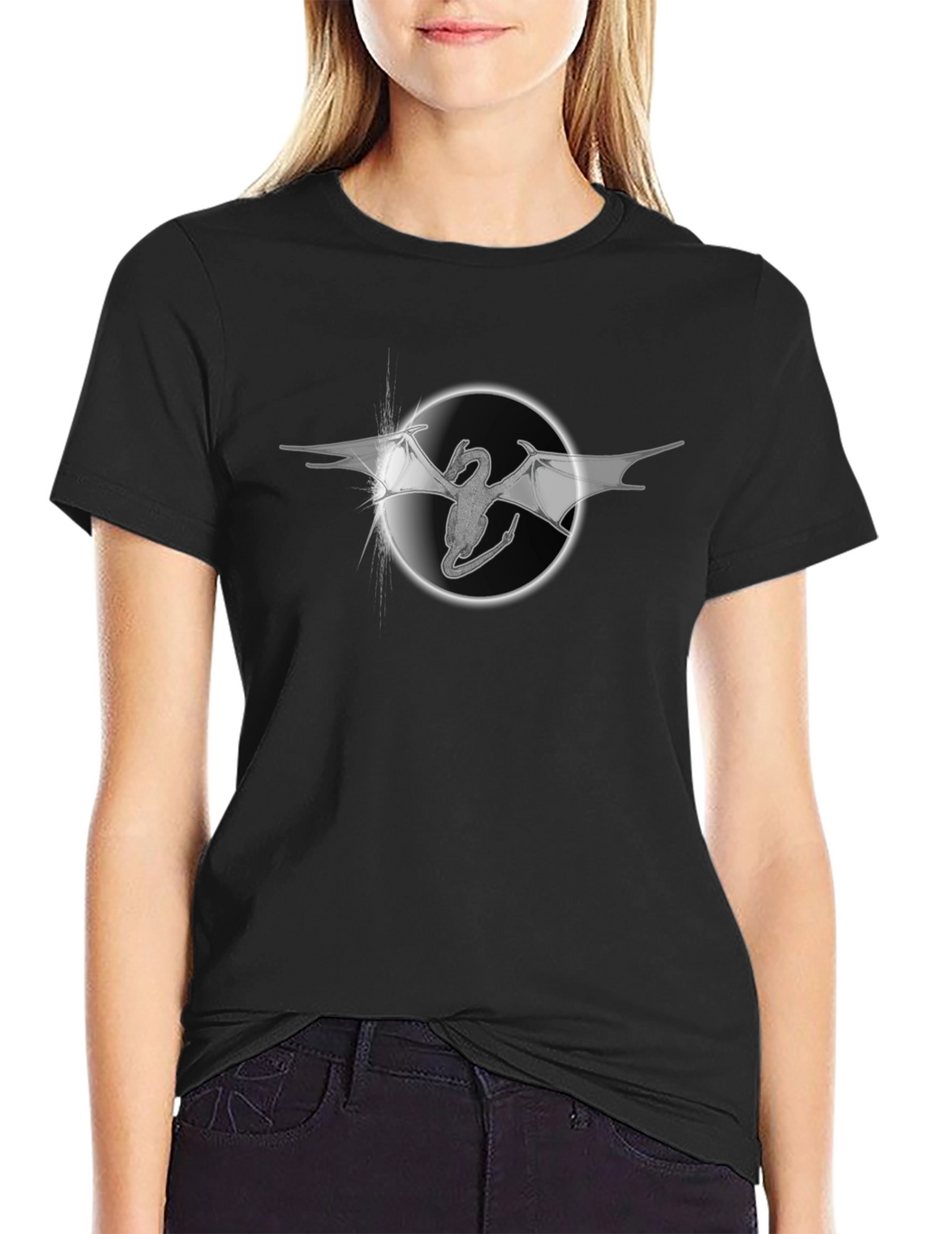 Dragon Circle Graphic T-Shirt - Black