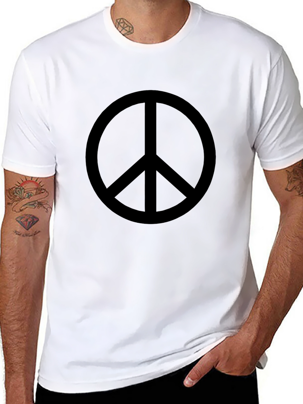 Peace Sign Black T-Shirt - Soft Cotton Blend