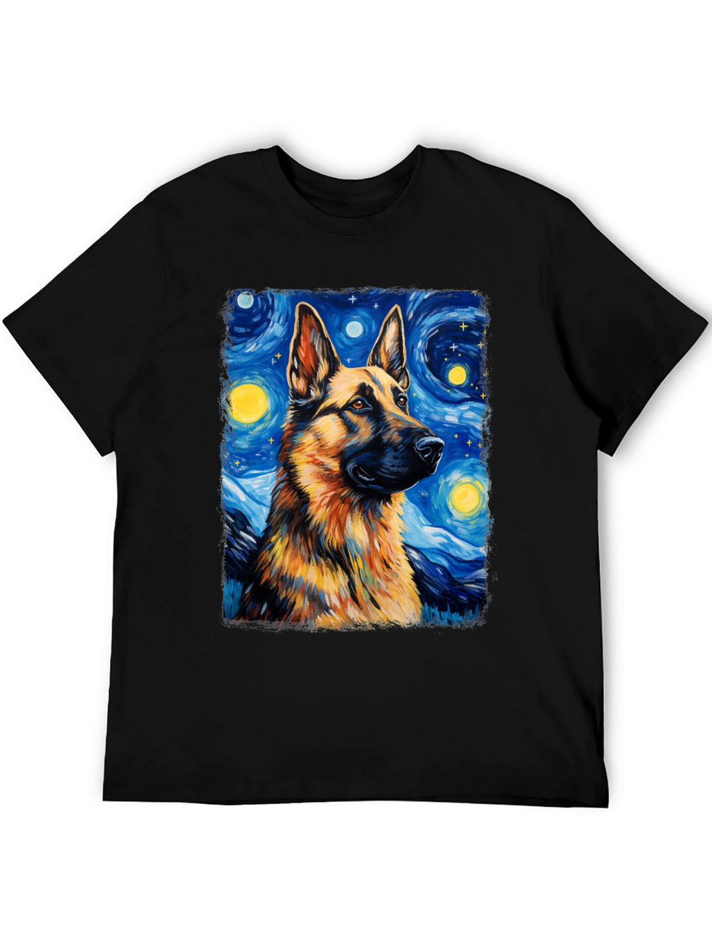 Starry Night German Shepherd Graphic Tee