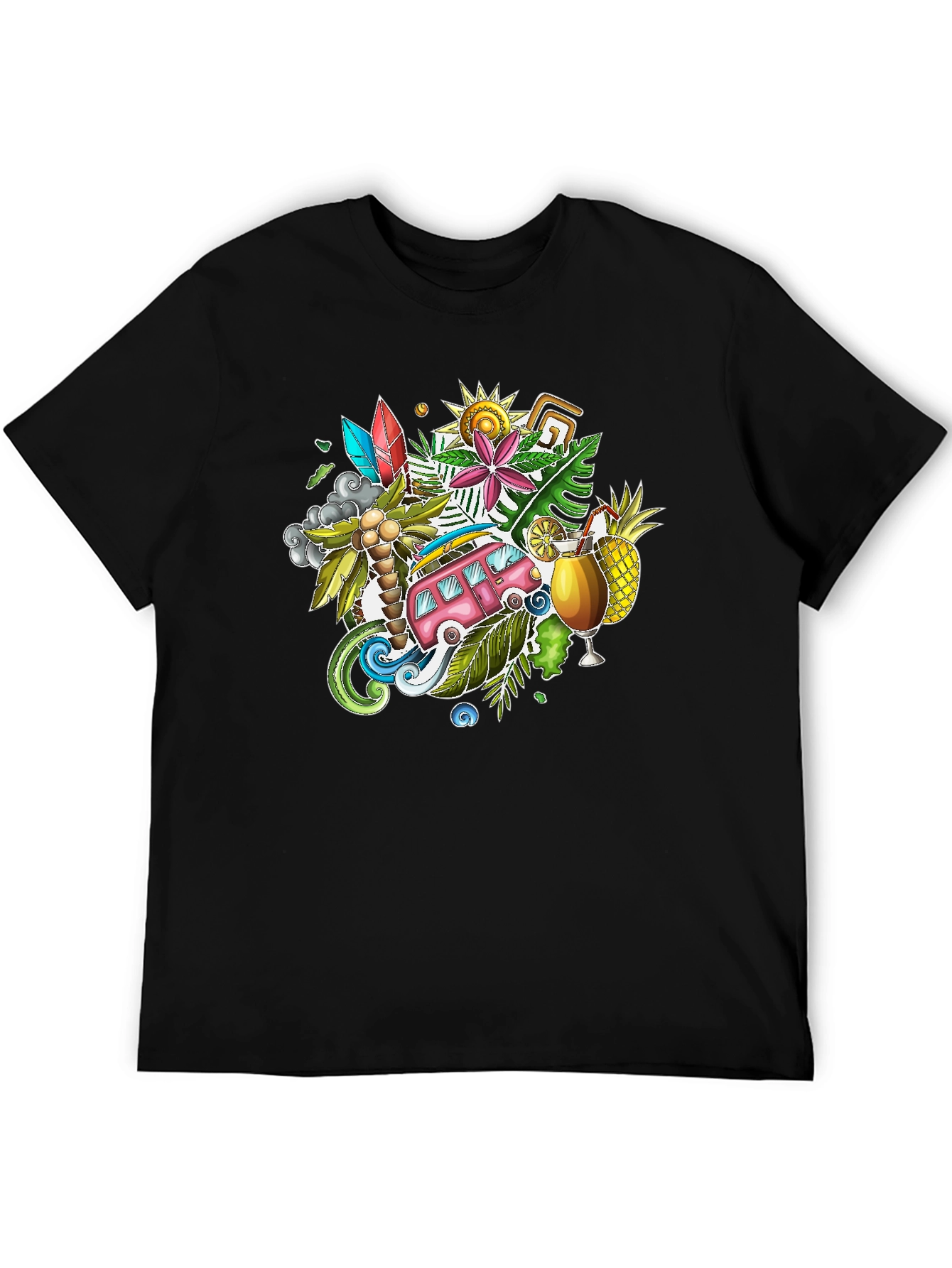 Tropical Island Vibes Graphic T-Shirt