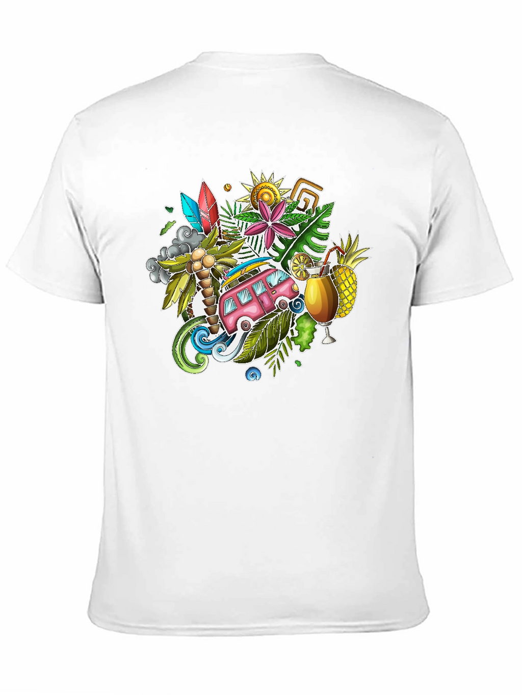 Tropical Island Vibes Graphic T-Shirt