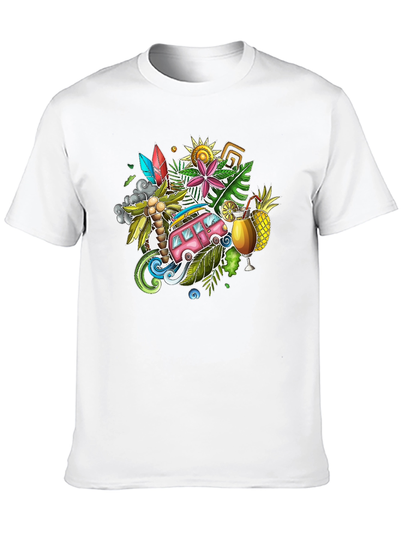 Tropical Island Vibes Graphic T-Shirt