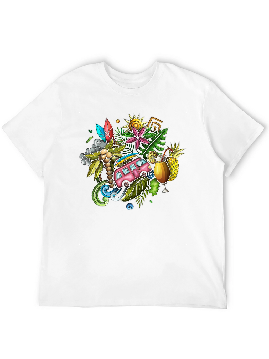 Tropical Island Vibes Graphic T-Shirt