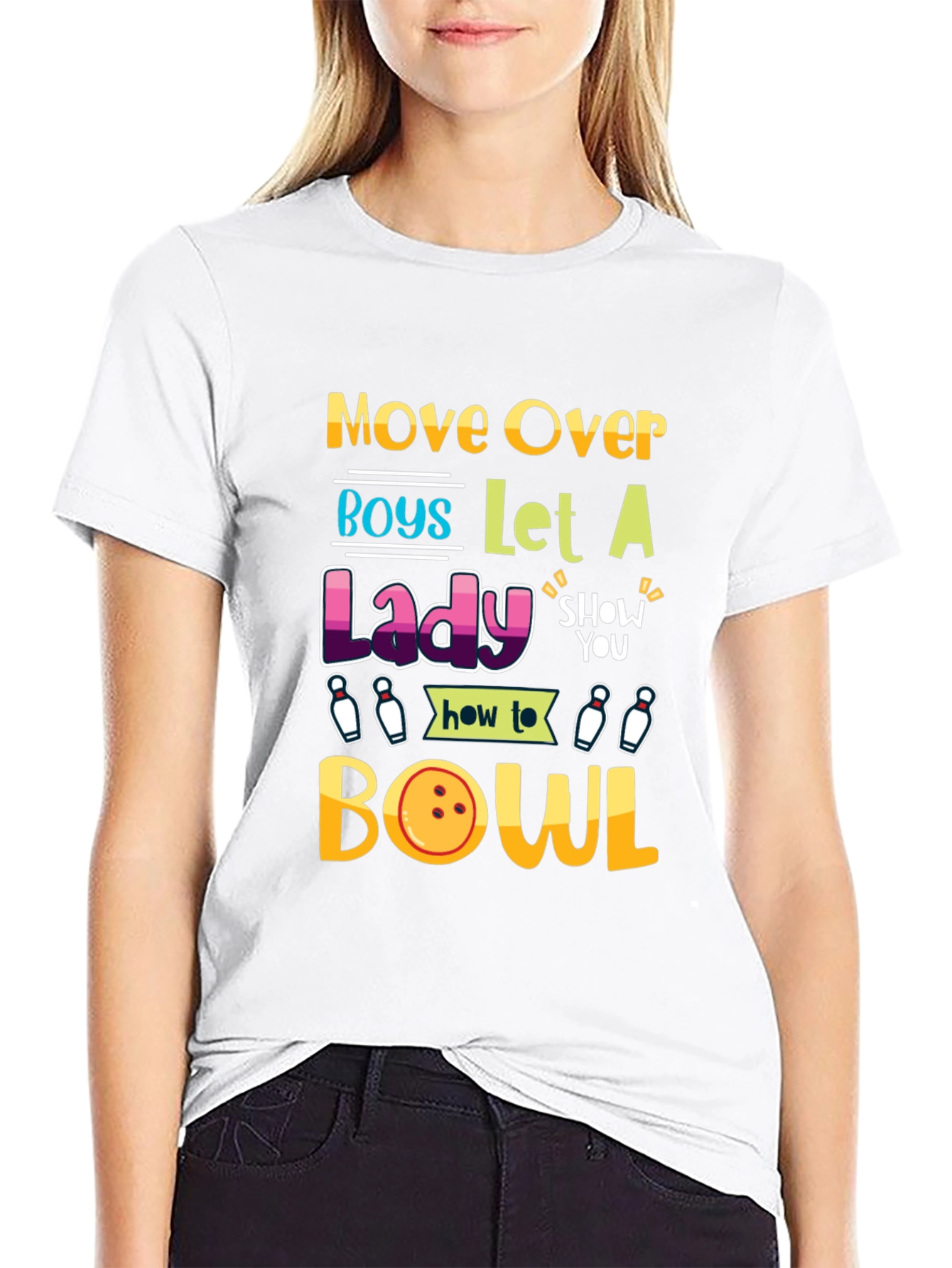 Move Over Boys Let a Lady Bowl T-Shirt
