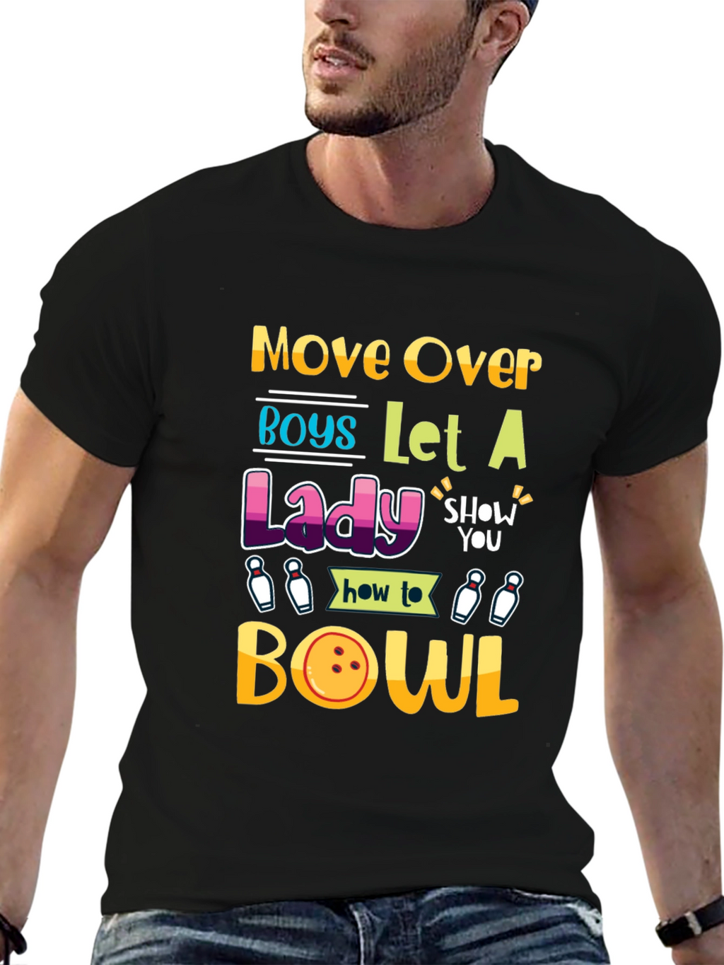 Move Over Boys Let a Lady Bowl T-Shirt