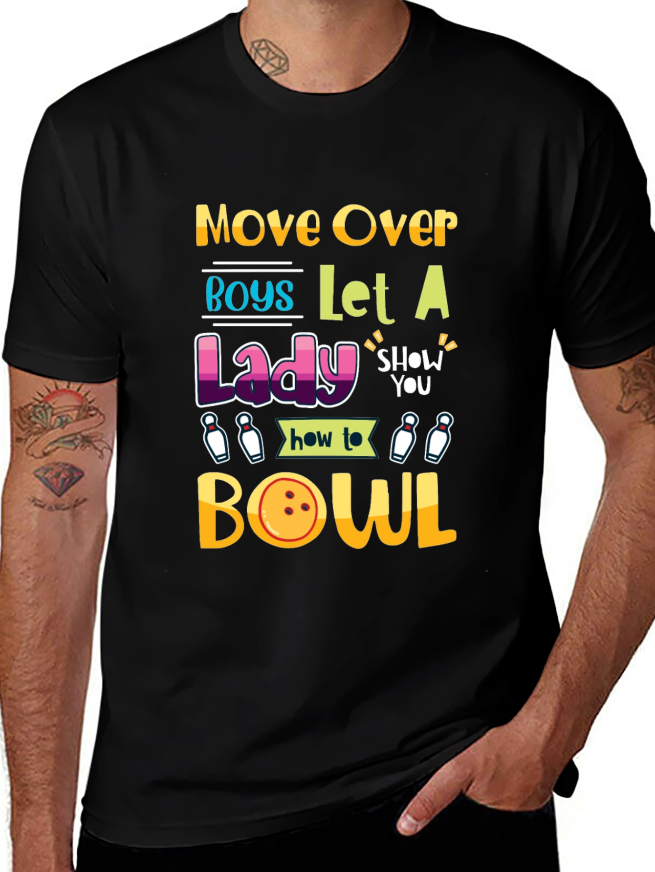 Move Over Boys Let a Lady Bowl T-Shirt