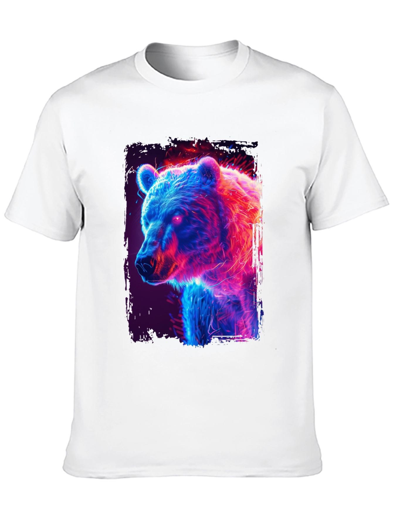 Neon Bear Graphic Black T-Shirt