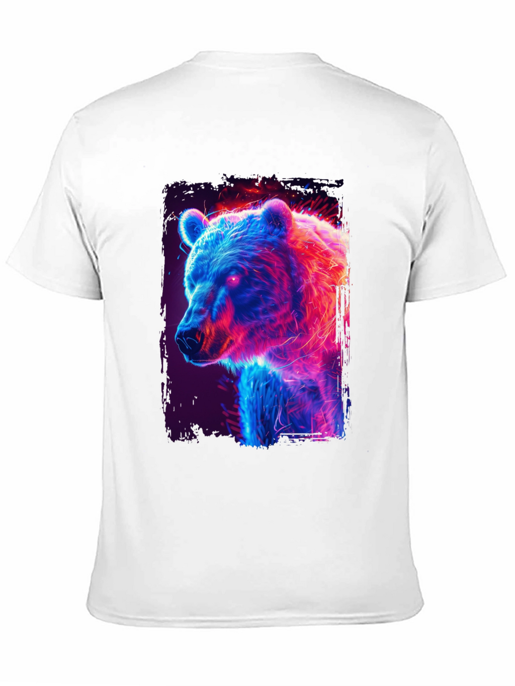 Neon Bear Graphic Black T-Shirt
