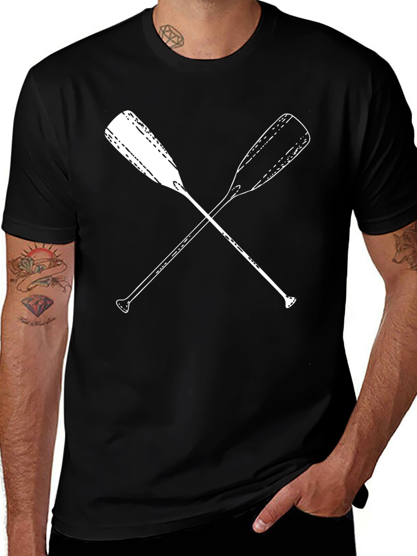 Oars Crossed Graphic T-Shirt - Paddling Tee
