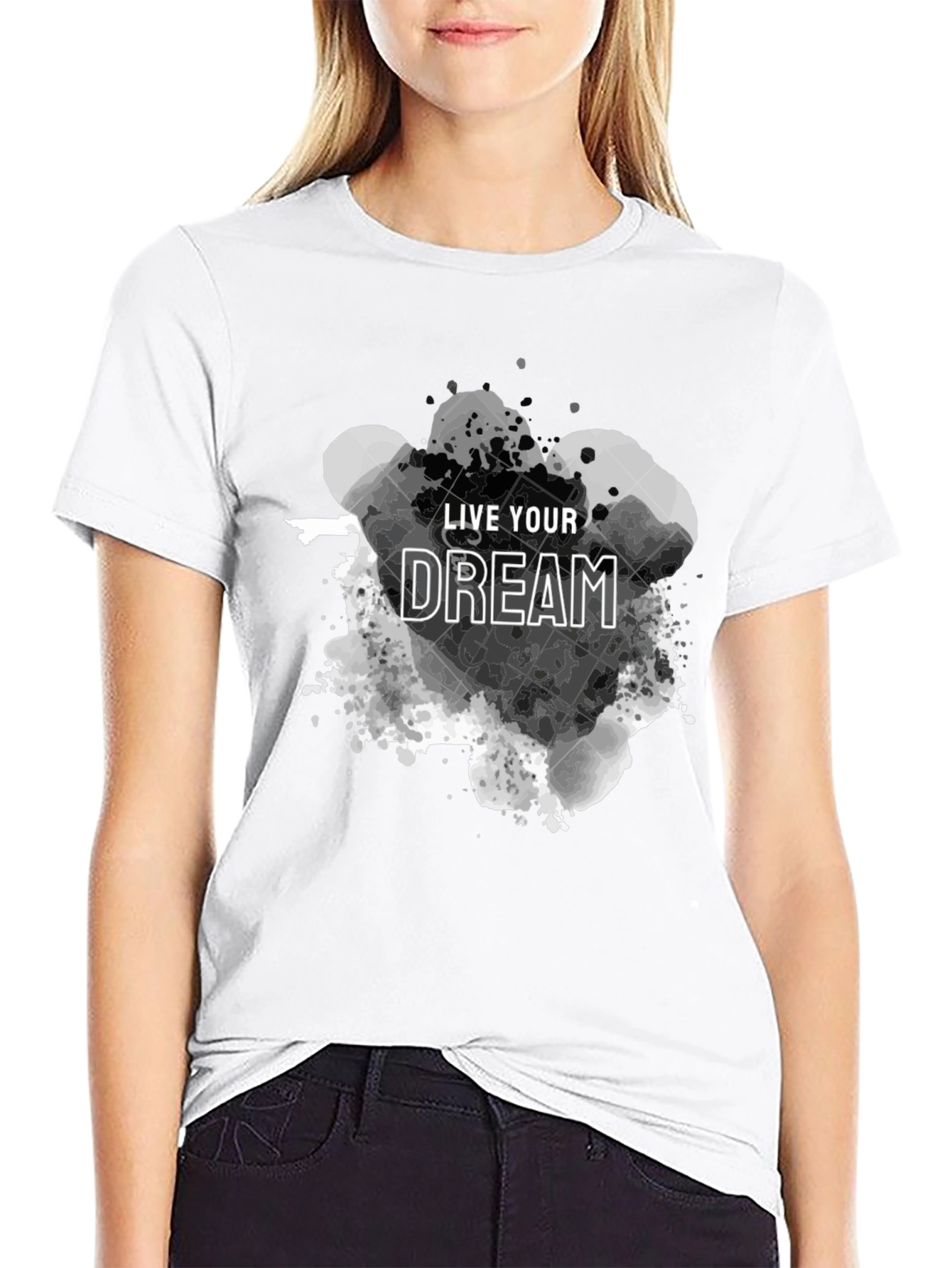 Live Your Dream Graphic Tee - Black Cotton T-Shirt