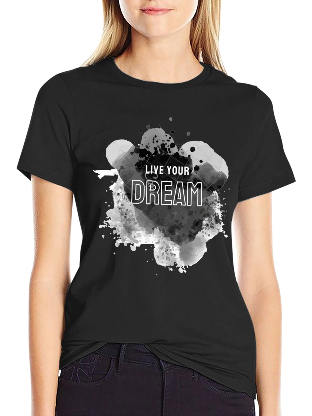 Live Your Dream Graphic Tee - Black Cotton T-Shirt