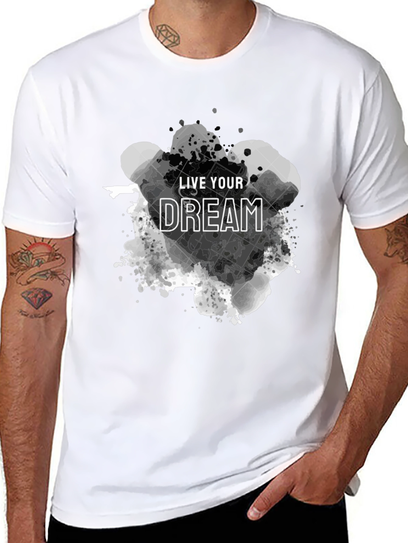 Live Your Dream Graphic Tee - Black Cotton T-Shirt