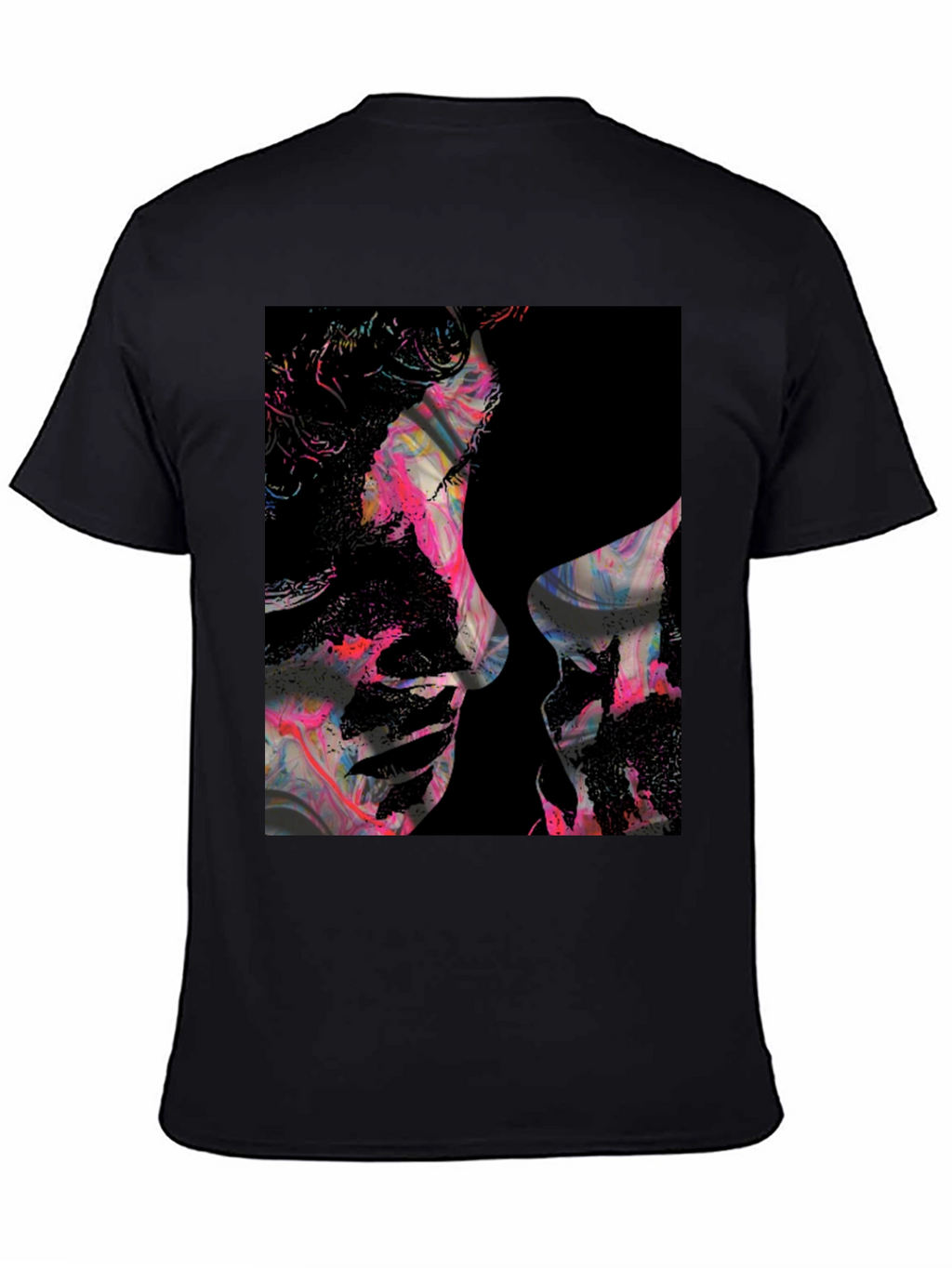 Abstract Kiss Black Graphic Tee