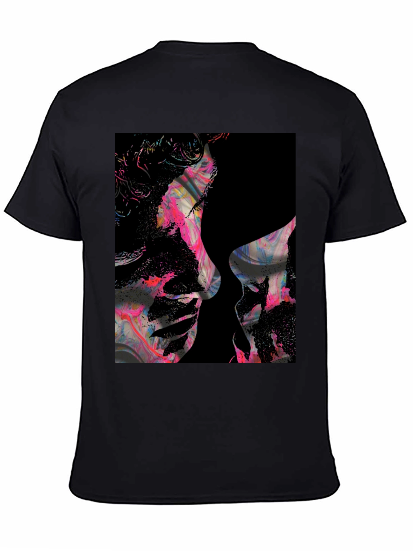 Abstract Kiss Black Graphic Tee