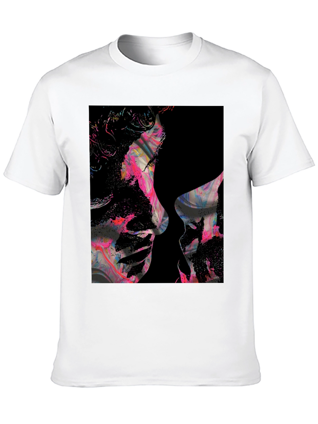 Abstract Kiss Black Graphic Tee