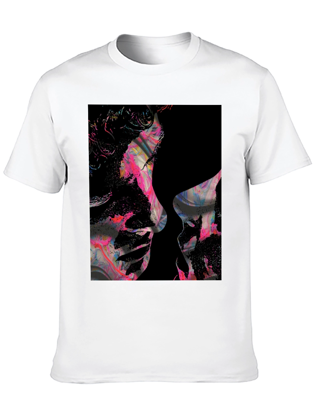 Abstract Kiss Black Graphic Tee