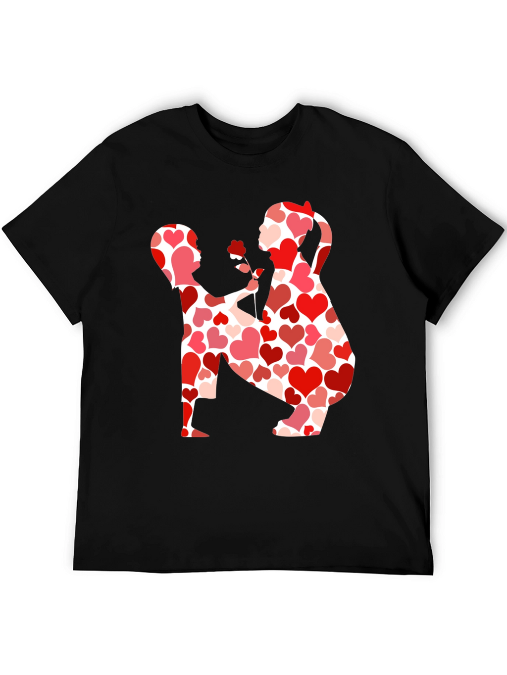 Heart Pattern Valentines Day Couple T-Shirt