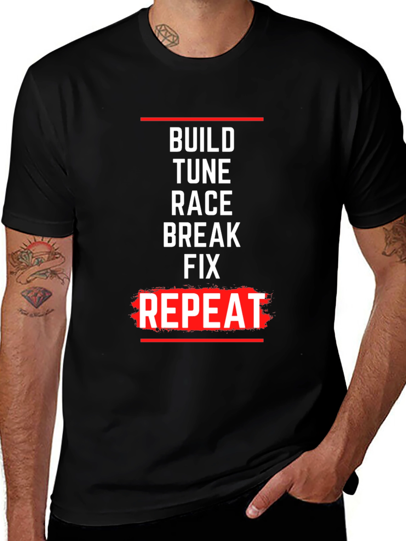 Build Tune Race T-Shirt - Automotive Enthusiast Tee