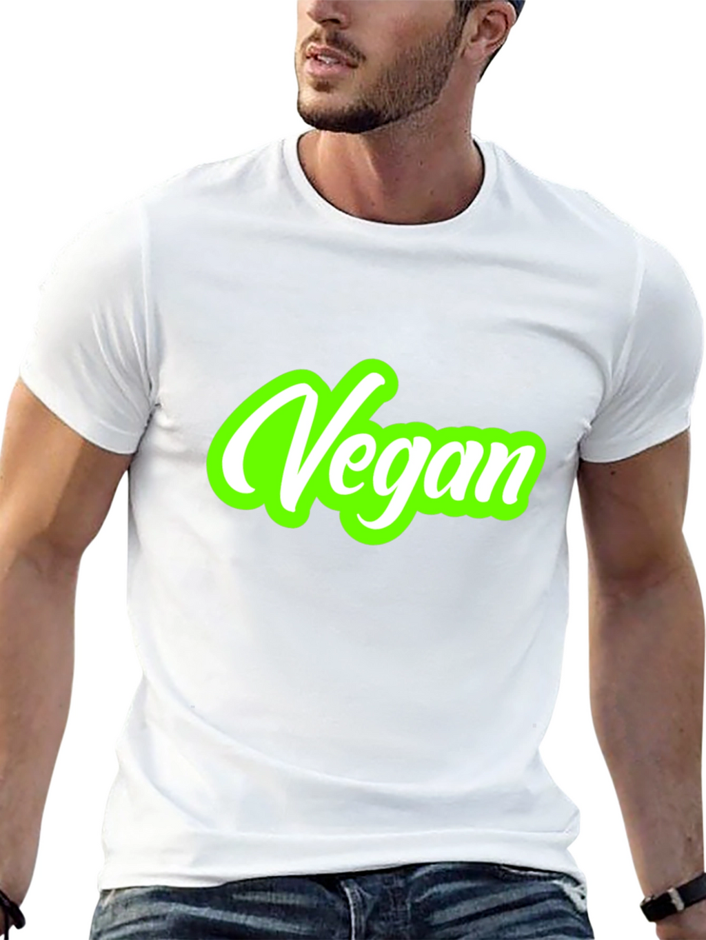 Vegan Graphic Tee - Black Cotton T-Shirt