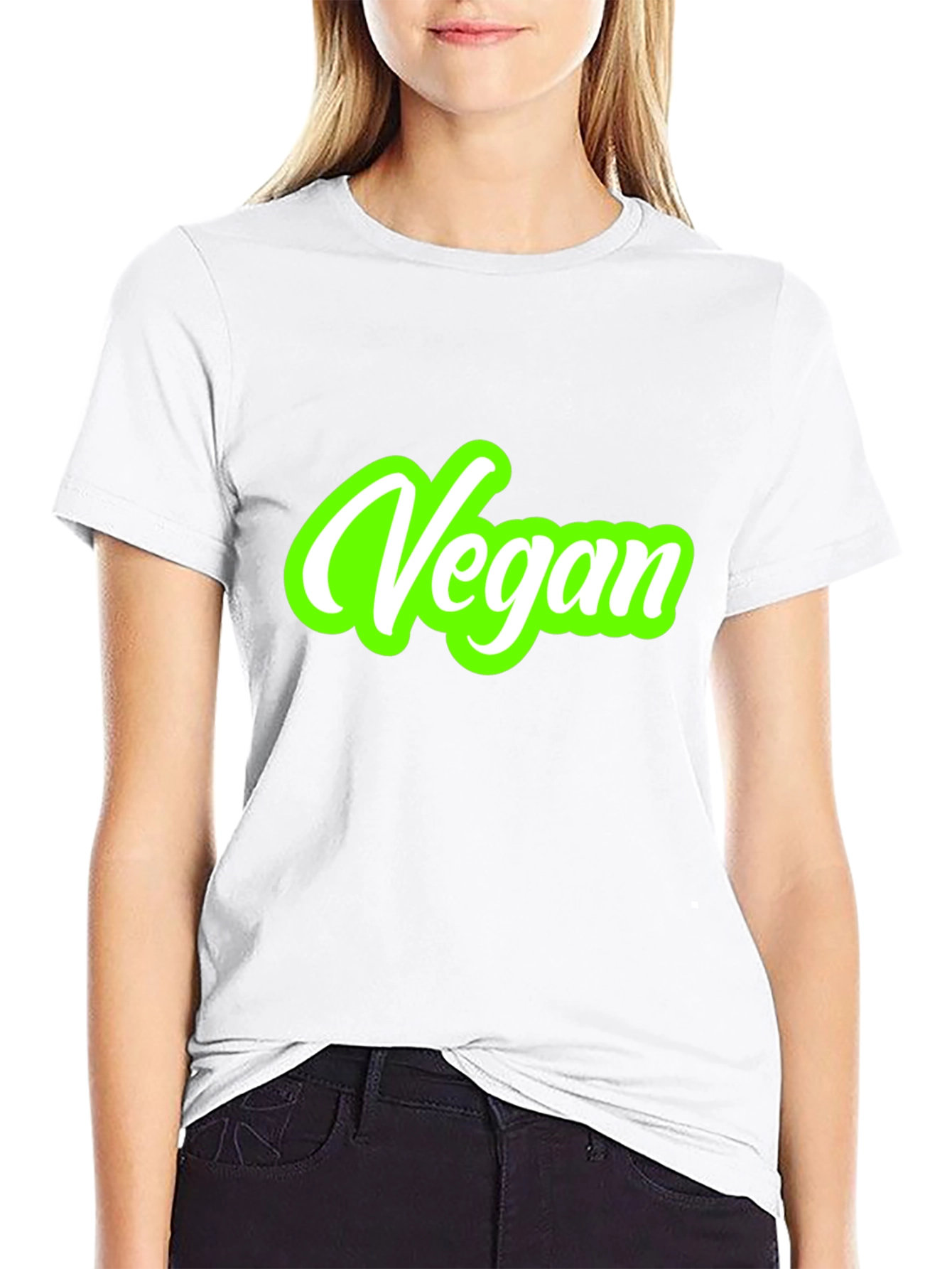 Vegan Graphic Tee - Black Cotton T-Shirt