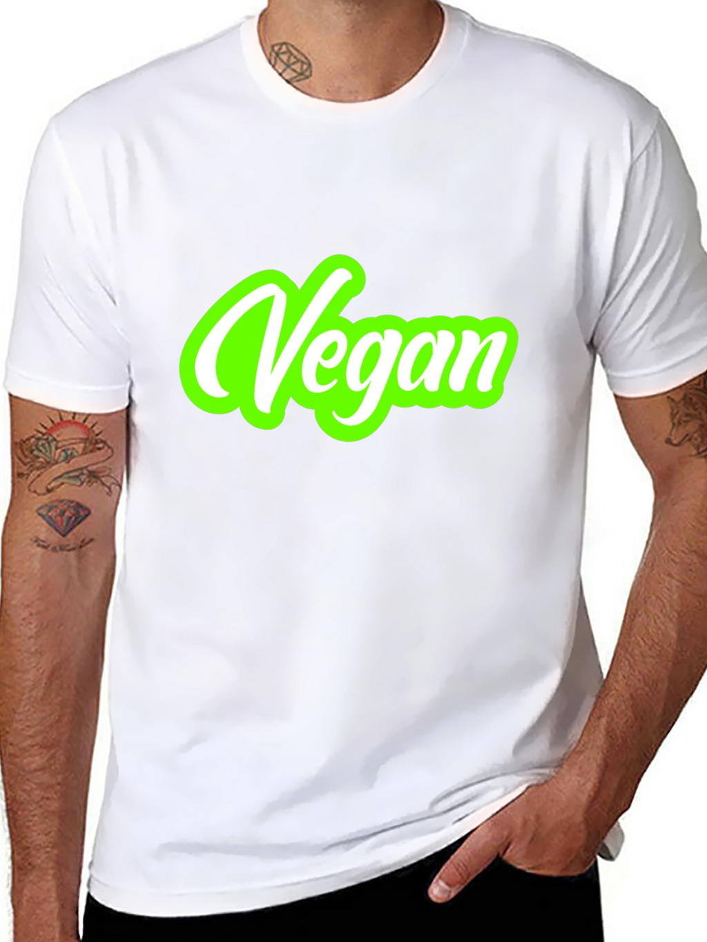 Vegan Graphic Tee - Black Cotton T-Shirt