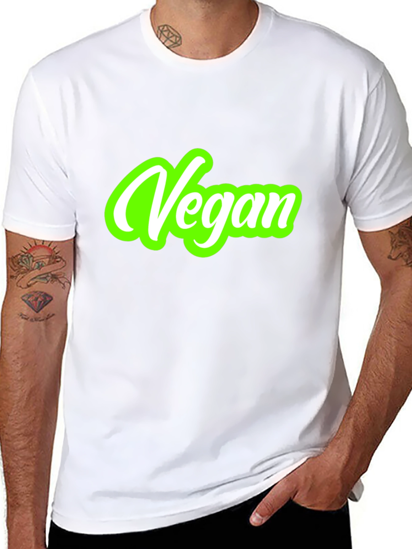 Vegan Graphic Tee - Black Cotton T-Shirt
