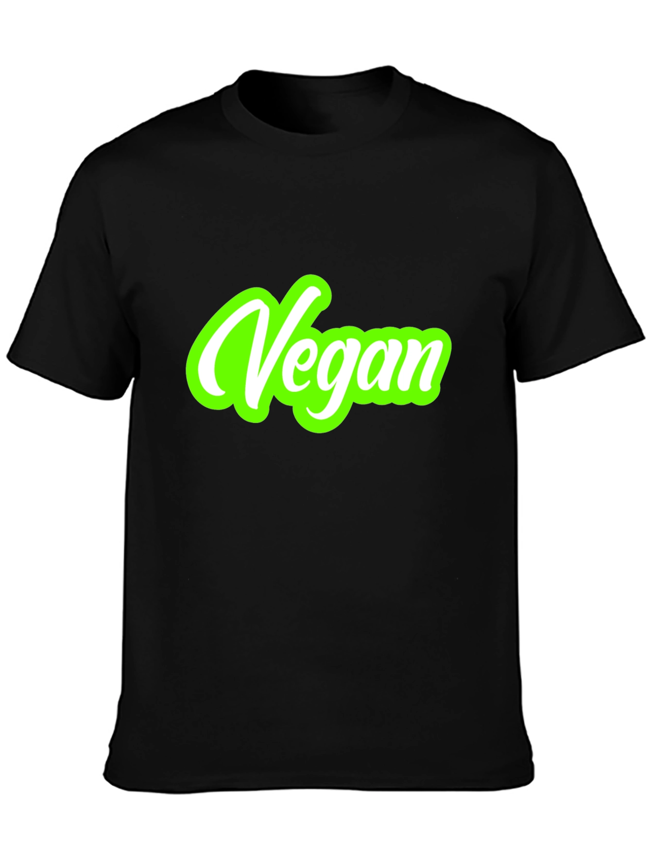 Vegan Graphic Tee - Black Cotton T-Shirt