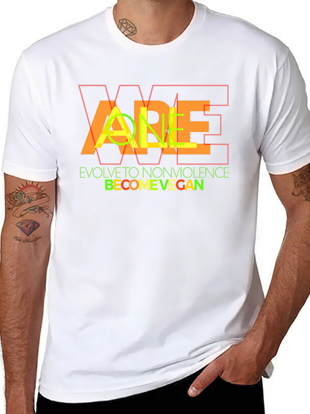 Vegan Lifestyle Graphic Tee - Evolve to Nonviolence